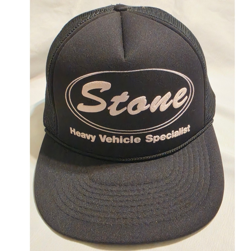 AmaPro Mens Stone Heavy Vehicle Specialist Trucker Hat‎ Black Snapback Mesh Cap